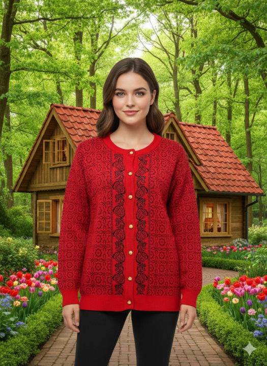 Ladies Winter Dress Solid Color Long Sleeve Sweater Cardigans