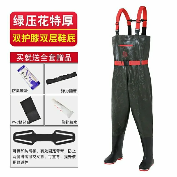 Thickened%20Double%20Kneecap%20Wear-Resistant%20Double%20Sole%20Wader%20Leather%20Shorts%20Integrated%20Full%20Body%20Waist%20Fishing%20Rain%20Pants%20Waterproof%20Waders%20-%20Image%202