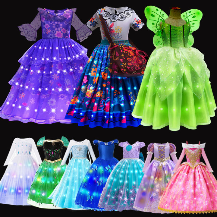 Festival luminous ball ceremony nto Halloween dress cosplay Princess Ariel girl LE Disney girls evening D light Frozen Elsa Ann Actor Enca costume