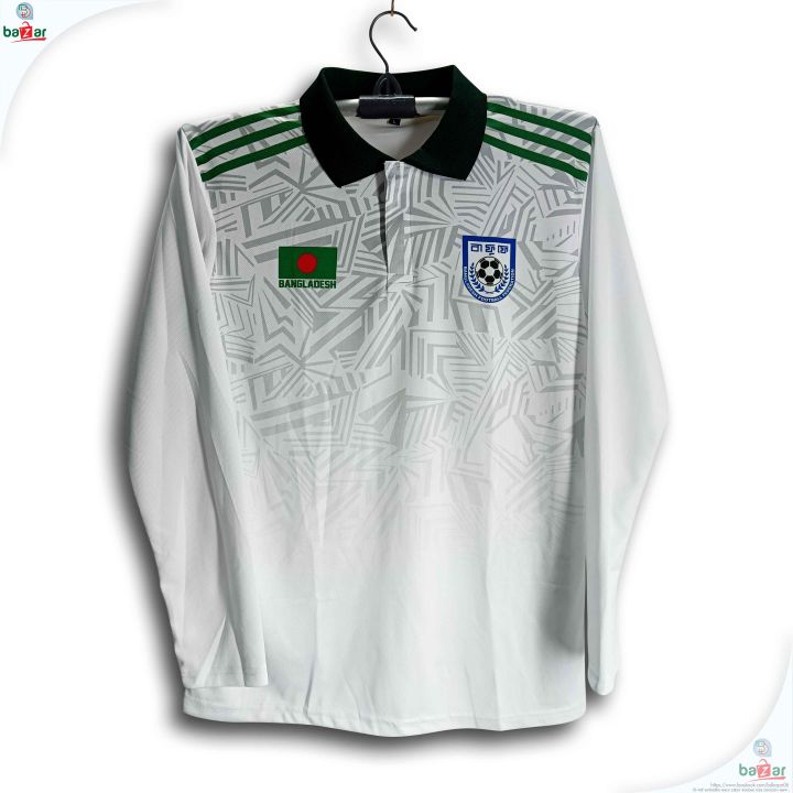 B-d Full Sleeve Collar Football Jersey for Man - Long Sleeve Polo - Bangladesh Fan Jersey 2026-27