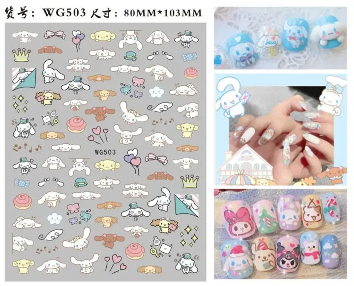 1PCS%20Cartoon%20Hello%20Kitty%20Nail%20Stickers%20Sanrio%20Nail%20Art%20Decoration%20Kulomi%20Cinnamon%20Dog%203D%20Stickers%20Nail%20Decals%20Press%20on%20Nails%20-%20Image%202