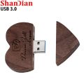 Wedding Love Free Custom Logo Wooden Gift Box USB 3.0 Flash Drive High Speed Pen Drive Maple Real Capacity Memory Stick 64GB. 