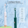 HEGRUS Electric Toothbrushes Ultrasonic Electric Toothbrush IPX7 Waterproof Toothbrush USB Rechargeable Toothbrush Long-lasting Endurance Electric Toothbrush Tartar Remover Portable Personal Dental Care with 5 Replacement Brush Heads.