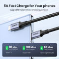 UGREEN USB C to USB C Cable 100W Fast Charge USB 2.0 Type C 5A Power Delivery Nylon Braided Charging Cord Compatible with MacBook Pro 2021 iPad Pro Samsung Galaxy S21 S20 Note 20 Dell XPS Pixel. 