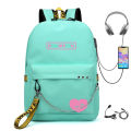 black pink Same Style USB Rechargeable Backpack Multifunctional Backpack ins Large Capacity Waterproof Schoolbag. 