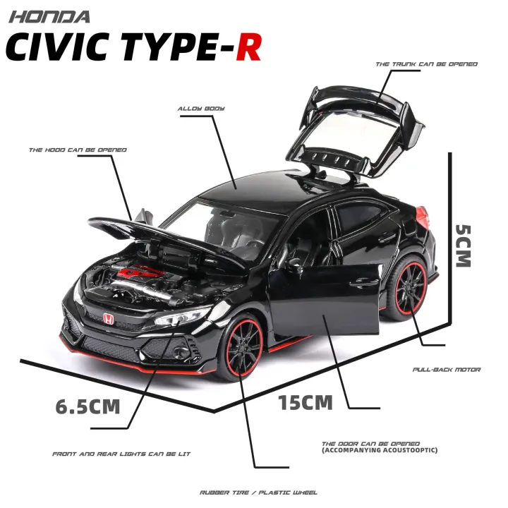 1/32%20Honda%20Civic%20Type%20R%20Toy%20Car%20For%20Children%20Diecast%20Miniature%20Model%20Pull%20Back%20Doors%20Openable%20Sound%20Light%20Collection%20Gift%20Boys%20MuXiaRe%20-%20Image%206