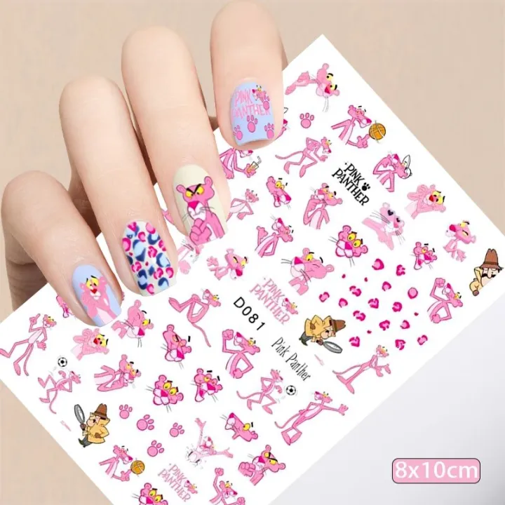 Black%20Mickey%20Mouse%20Tigger%20Stitch%20Cartoon%20Nail%20Stickers%20Nail%20Art%20Decals%20Disney%20Princess%20Donald%20Duck%203D%20Stickers%20Press%20on%20Nails%20-%20Image%202