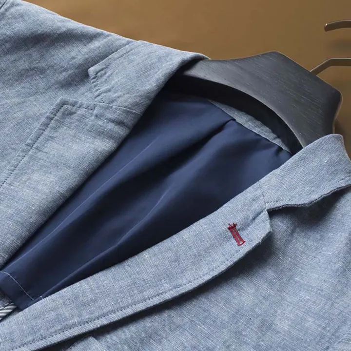 2023%20New%20Fashion%20Summer%20Spring%20Blazer%20Two%20Pure%20Bottom%20Breathable%20Cotton%20Linen%20Coat%20Men's%20Suit%20Jacket%201%20Pieces(%20Only%20Jacket%20)%20-%20Image%205