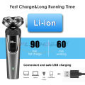 （NEW）Electric Shaver Rotary Razor 3 in 1 Facial Grooming Kit USB Rechargeable Beard Trimmer For Men Hair Cutter Machine Multifunctional Floating Razor Professional Electric Shaver For Men (grey). 