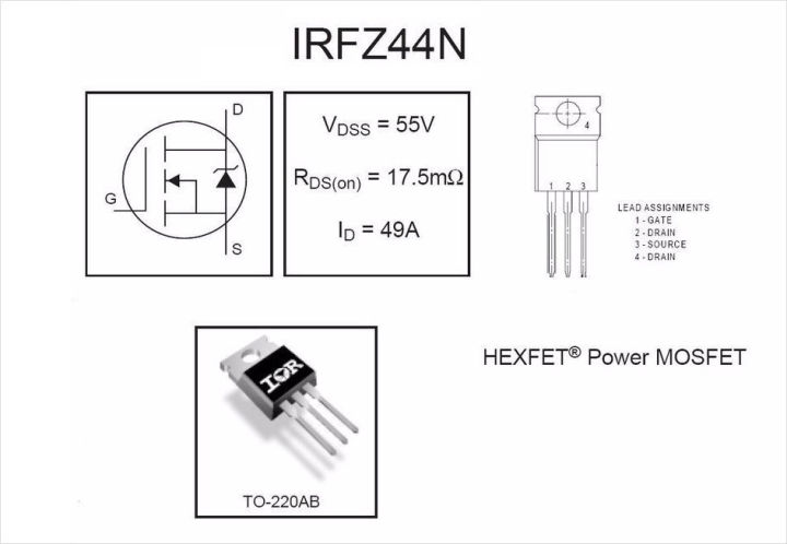IRFZ44N%20IRFZ44%20TO-220AB%20Power%20Sic%2049A%20MOSFET%20Transistor%20N-Channel%20-%20Image%203