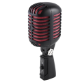 1 PCS Professional Classic Retro Dynamic Vocal Microphone Black & Red Metal Swing Mic For Live Performance Karaoke. 