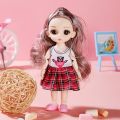 Doll Girl Toy Mini Doll Movable Joint Baby 3d Doll Beautiful Toys for Girls Clothes Dress Up 1/12 Fashion Doll 17cm Girls Gifts. 