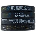New Inspiring Bracelets Motivational Be yourself, Change The World Create Dream Inspirational Silicone Wristband Rubber Bracelet. 