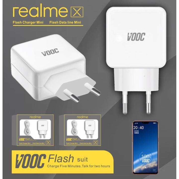 Realme VOOC Flash Charging Charger & VOOC USB Cable Micro