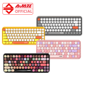Ajazz 308i Bluetooth Wireless Keyboard Round Keycaps 84 Keys. 