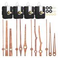 4 Pcs Quartz Clock Movement Mechanism Parts with 4 Types of Walnut Wood Clock Hands Clock Accessories for Clock Repair.