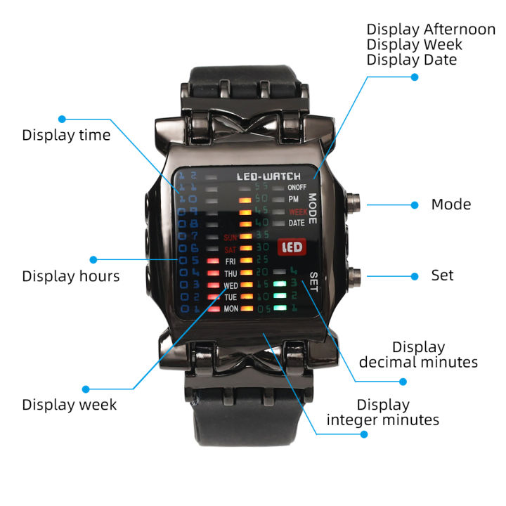 1Pc%20Man%20Binary%20Electronic%20WristWatches/%20Drop%20Resistant%20Lantern%20Watch/%20Student%20Fashion%20Sports%20LED%20Watches%20-%20Image%205