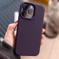 Original Dark Purple Liquid Silicone Phone Case for iPhone 15 Pro Max 14 13 12 11 Pro Max XR XS X 15ProMax Full Protective Cover. 