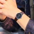 Sunnyheart Men Quartz Watch Stylish Men's Quartz Watch Clear Print Dial Adjustable Faux Leather Strap High Accuracy Business Gift Faux Leather Strap Men Watch. 