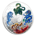1 PCS Ancient Mythical Creatures Lucky Coin Silver Metal. 