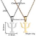 Necklace necklace for women necklaces aesthetic necklace gold pawnable Sifisrri Minimalistic PSI Symbol Necklaces For Women Men Stainless Steel Psychology Pendant Necklace Greek Letter Jewelry Gift.