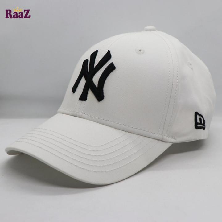 White Cotton N.Y Export Curved Visor Cap