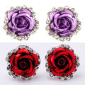 【TrendyTraverse】New Elegant Flower Rhinetone Ear tud Earring Piercing Jewelry.