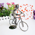Silver Retro Cyclists Model Iron Art Metal Bicycle Ornament A Man Riding Bike Statue Figurine for Home Library Desk Decoration. 