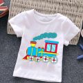 Firetruck Firefighter Kids Clothes Short-sleeved T-shirts Children Sweatshirt Cartoon Cartoon car excavator Boys Girls Clothing. 