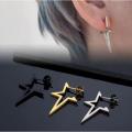 Pentagonal Star Ear Studs New Gothic Y2K Punk Design Earrings Removable for Men Women. 