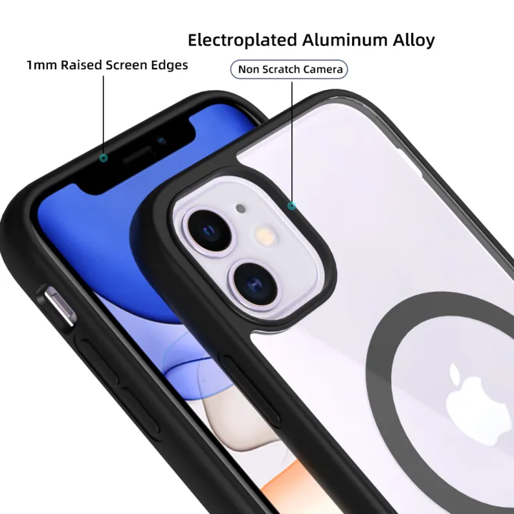 For%20Apple%20iPhone%2011%20MagSafe%20Compatible%20Shockproof%20Transparent%20Slim%20Fit%20Wireless%20Charging%20supported%20Frosted%20Border%20Phone%20Back%20Case%20Mobile%20Cover%20-%20Image%205