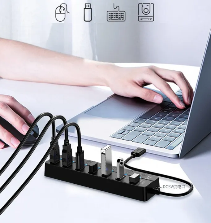 USB%203.0%204/7%20Ports%20Hub%20Splitter%20Switch%20LED%20Light%2012V%202A%20DC%20AC%20Power%205Gbps%20Cable%20For%20Laptop%20Mouse%20keyboard%20mobile%20hard%20disk%20drive%20-%20Image%206