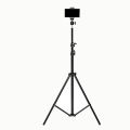 7 Feet Aluminum Adjustable Tripod Stand for mobile with free Mobile Holder and a professional black satin finish.