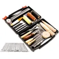 KAOBUY 50 Pcs leather Working Tool Set DIY Handmade Sewing Stitching Punching Cutting Carving Leather Craft Tools Amour zii. 