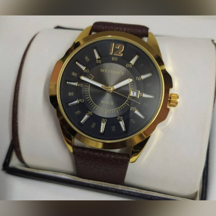 পুরুষদের জন্য8123চামড়ার অ্যানালগ ঘড়ি