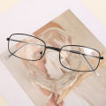 Rectangular Retro Metal Frame Glasses Full-frame Small Narrow Square Simple Fashion Glasses Men Women Clear Lens Plain Eyeglass 1Pcs. 