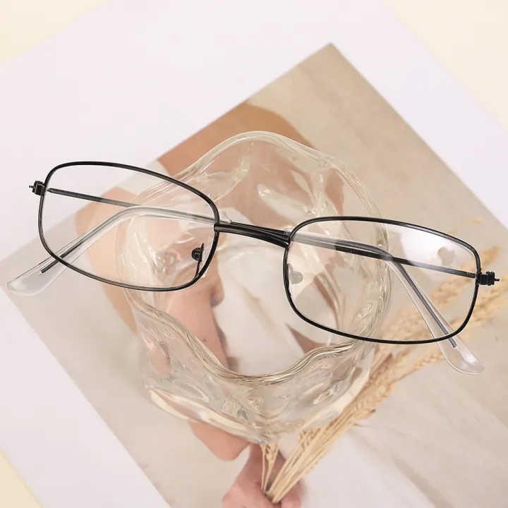 Rectangular%20Retro%20Metal%20Frame%20Glasses%20Full-frame%20Small%20Narrow%20Square%20Simple%20Fashion%20Glasses%20Men%20Women%20Clear%20Lens%20Plain%20Eyeglass%201Pcs%20-%20Image%207
