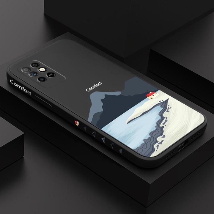 Infinix Note 8I/X683 New Mount Fuji Design Edge Pattern Silicone Full Camera Protect Case Cover