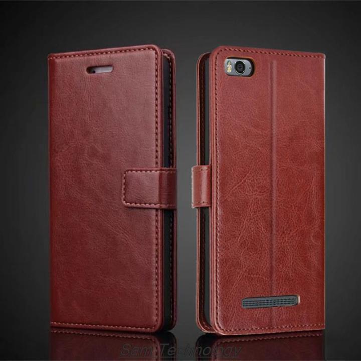 Card Holder Cover Case for Xiaomi Mi 4c 4i / Mi4C / Mi4i Pu Leather Flip Cover Retro Wallet Phone Case Business