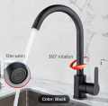Stainless Steel Matte Black And Silver Kitchen Sink Mixer 360 Degree Rotation / kitchen Sink and Basin Water Tap. 