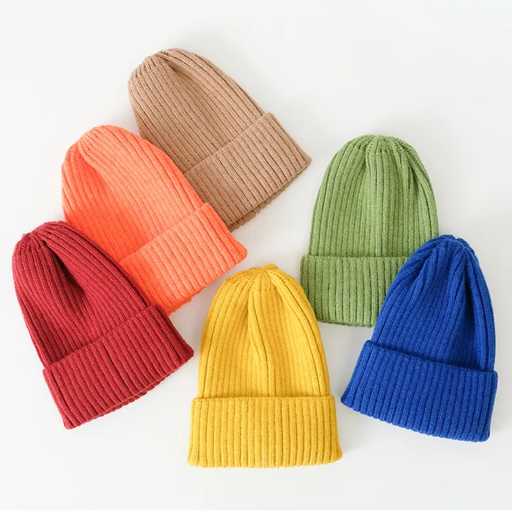 Men Boys Girls Crochet Skullies Hat Solid Color Unisex Autumn Knitted Beanies Caps Wild Accessories Beanie Winter for Women