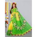 New Hand Print Half Silk Saree for women.