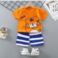 Baby Boy  Summer Short Sleeve T-shirt Tee Shorts 2 Pcs Outfits Set used children baby comfortable T-shirt and pant (. 