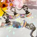 4 Pieces Artificial Crystal Ceiling Fan Pull Chains Pull Chain Extension with Connector for Light Ceiling Fan Desk Lamp.