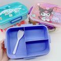 Sanrio Hello Kitty Kawaii Cinnamoroll Separate Lunch Boxes Plastic Kuromi Melody Bento Box Fruit Salad Box Child Tableware. 