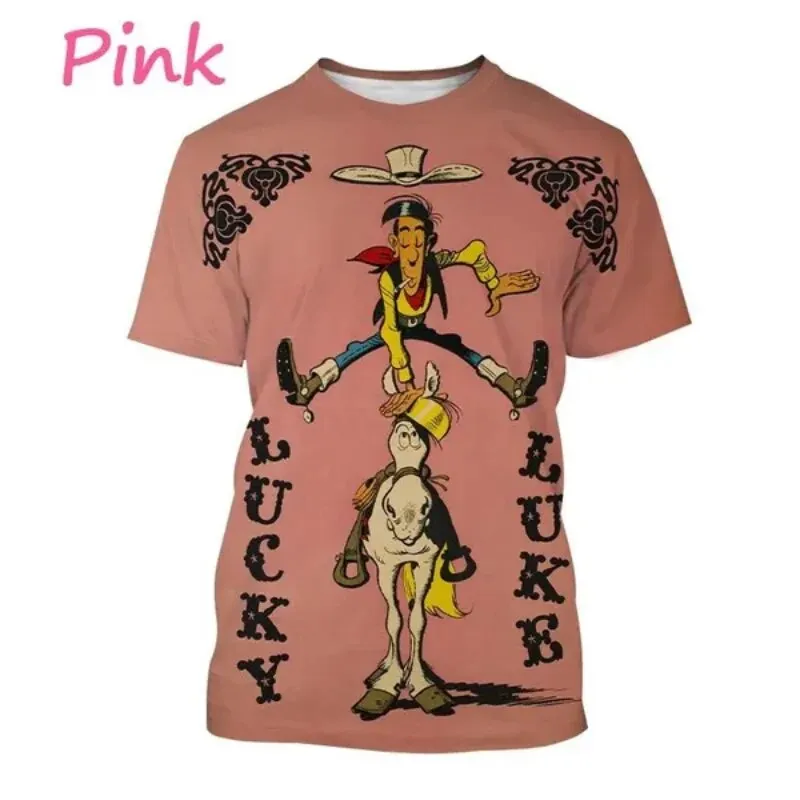 Fashion Men Clothing New Lucky Luke Kids Anime T-shirt