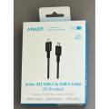 Anker 322 USB-C To USB-C Cable 3ft 60W Nylon Braided Cable Safe charging multicolour.