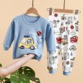 (Ship Within 24 Hour) Individual Packaging Thick Cotton Quality 0-5 Years Cotton Boys Cheap Sleepwear Suit Girls Pajamas Long Sleeve Blouse Tops + Pants 2pcs Children Clothing Autumn Baby Kids Pajamas Sets.