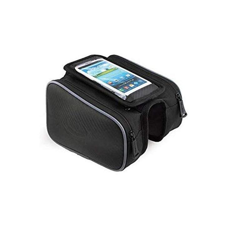 Rainproof Bicycle Front Bag Pannier MTB Bike Top Tube Pouch Touch Screen Cycling Handlebar Frame Case 6.5in Phone Holder Support Bicycle Bag Bicycle Accessories