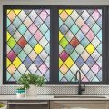 Decals Frosted Stained Glass Window Sticker Vintage Translucent Stained Glass Window Film Anti UV PVC Rainbow Glass Decals Stickers Bedroom. 